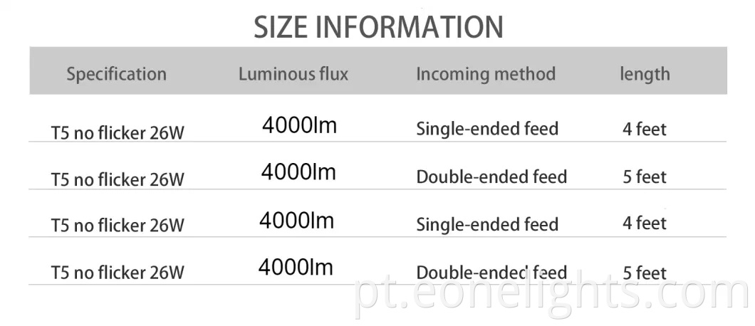 Alta qualidade de 26w 5ft 150lm/w 1200mm de vidro de alta luz LED T5 Tubo leve